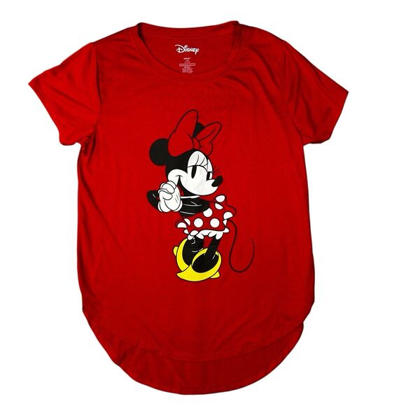 Disney Girls Size Large 11/13 Red Bow Minnie Mouse Tunic‎ Tee - Picture 1 of 6